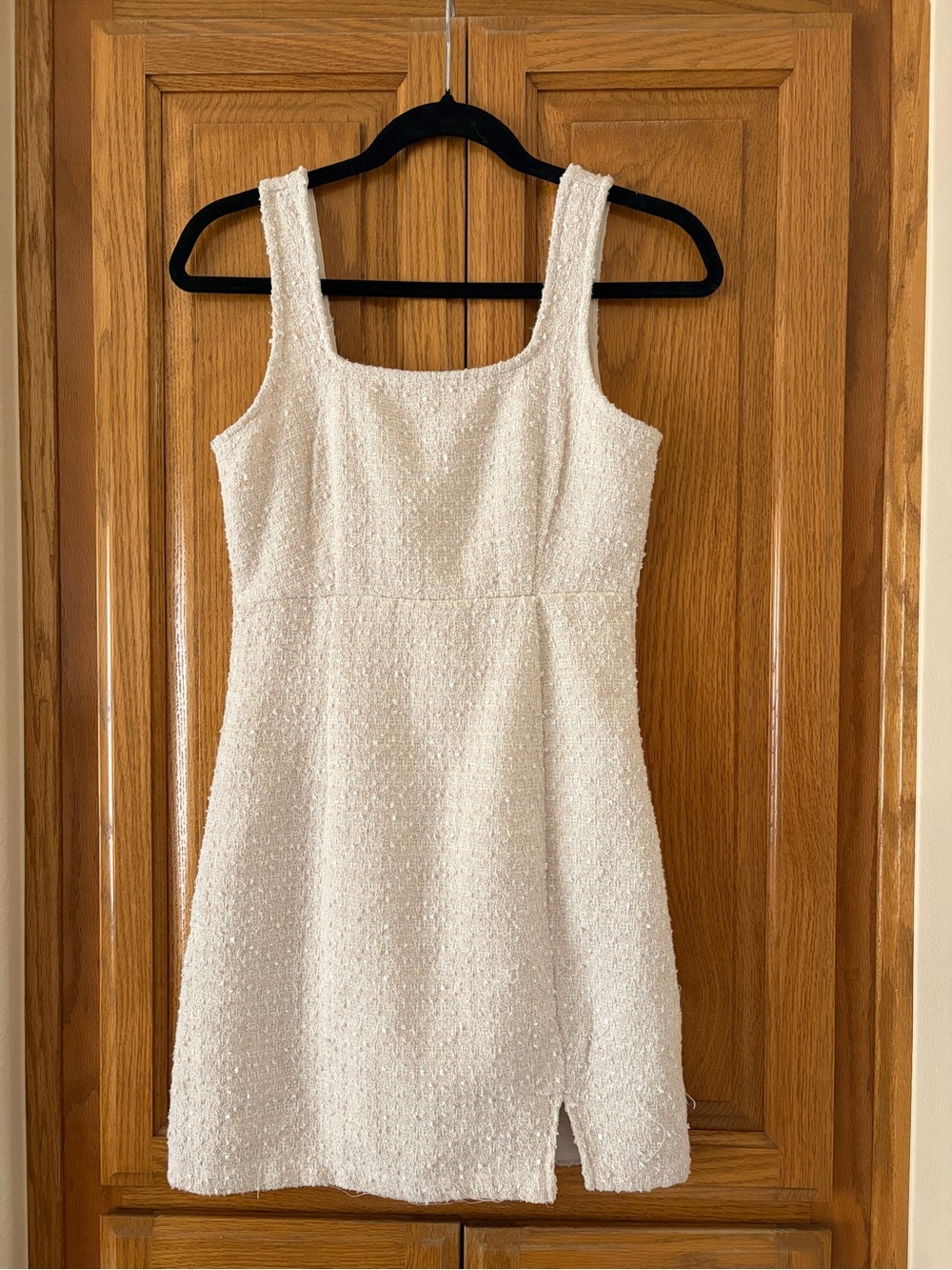 Thirty/Thirty Blush Pink Bouclé Tweed Sleeveless Sheath Mini Dress Size Small